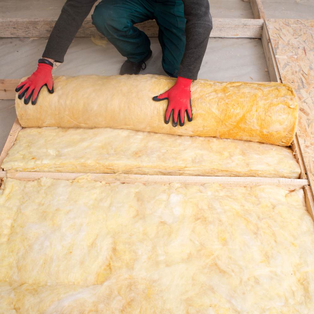rolling out insulation